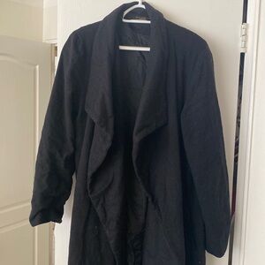 100% wool, waist-cinching, fully lined stylish winter coat in 1x